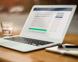 Hình ảnh về Online exam on a laptop