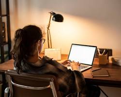 Hình ảnh về Student studying online at home