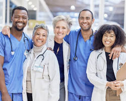 Hình ảnh về Happy and diverse group of nurses