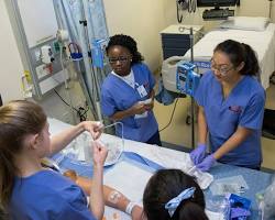Hình ảnh về Nursing student practicing skills in a lab