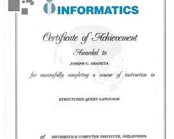 Hình ảnh về Informatics Certificate